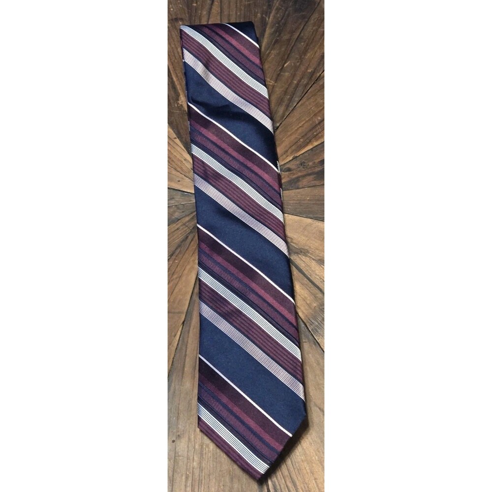 Michael Kors Navy & Burgandoy & Burgindy Silk Tie